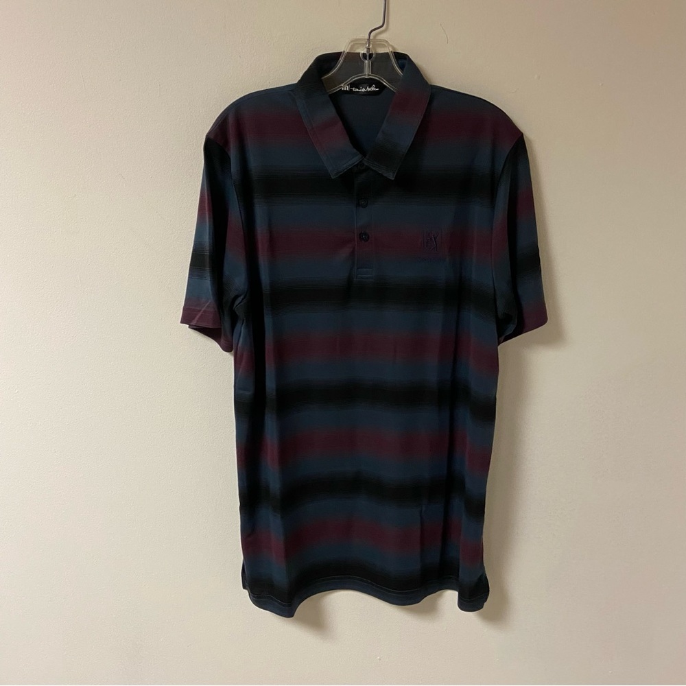 Travis Mathew Men’s Shirt Polo Golf Short Sleeve Striped Large